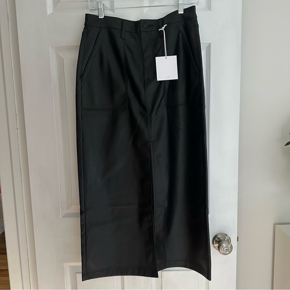 NWT PISTOLA ALICE UTILITY FAUX LEATHER MIDI SKIRT - Picture 6 of 15